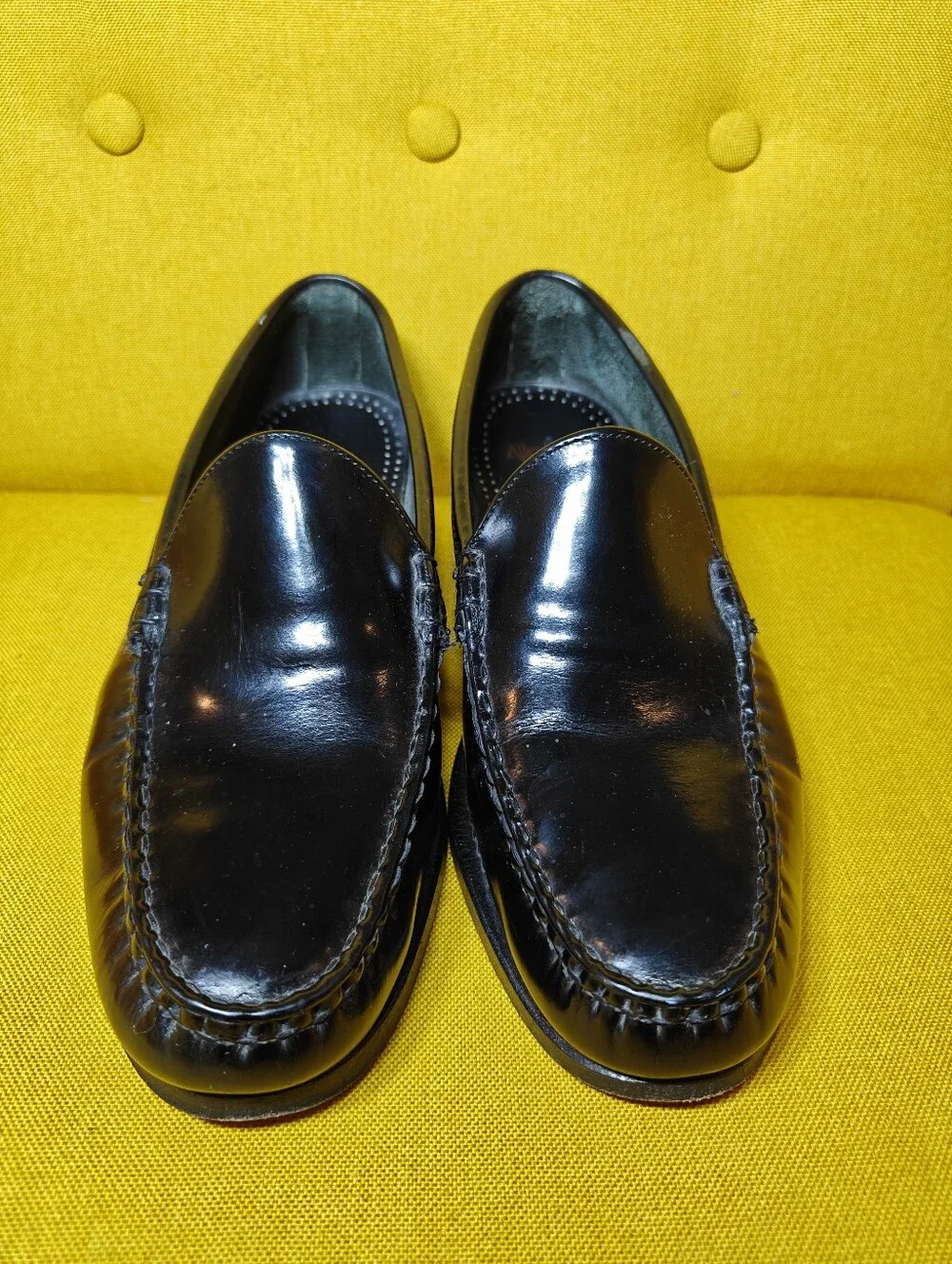 Allen Edmonds Preston Loafers Black Patent Leather Slip On Dress Shoe Men's 10.5